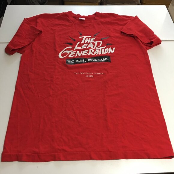 Vintage Xerox Mens XL Red T-Shirt The Document Company Single Stitch 90s USA - Picture 1 of 9